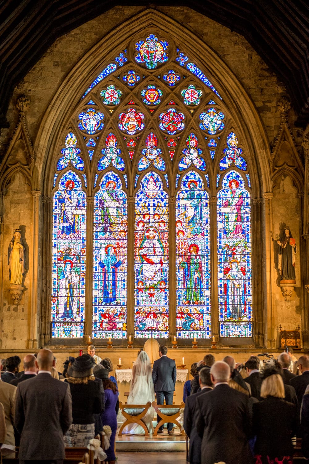 wedding ceremony at St Etheldredas church