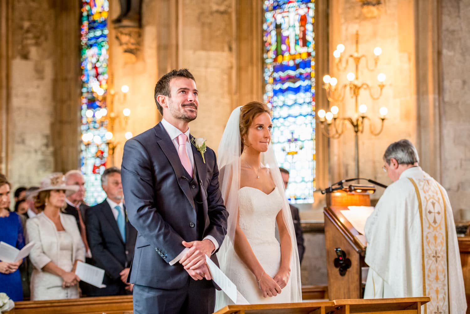 wedding ceremony at St Etheldredas church