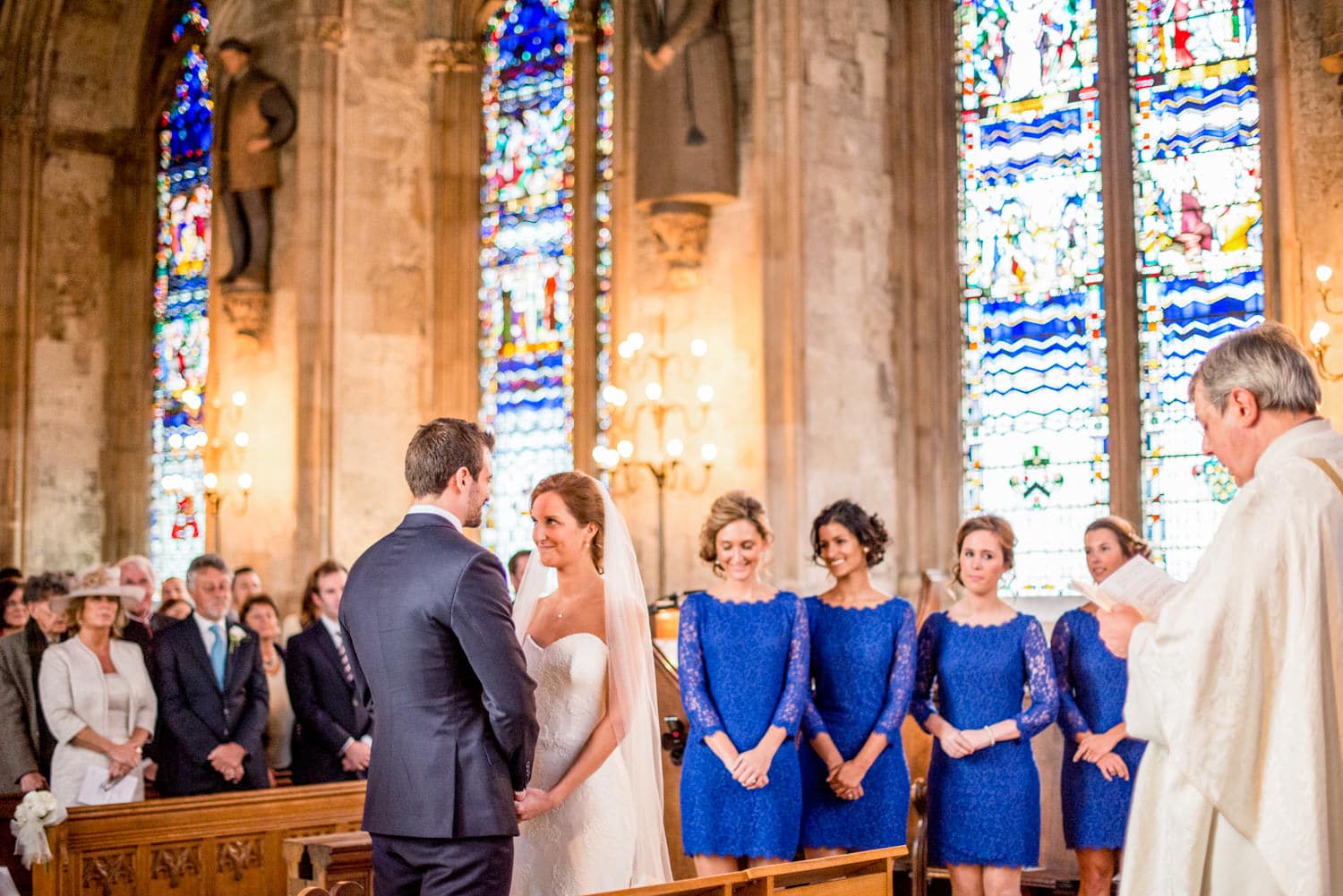 wedding ceremony at St Etheldredas church