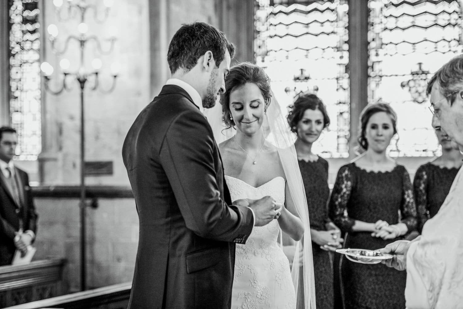 wedding ceremony at St Etheldredas church