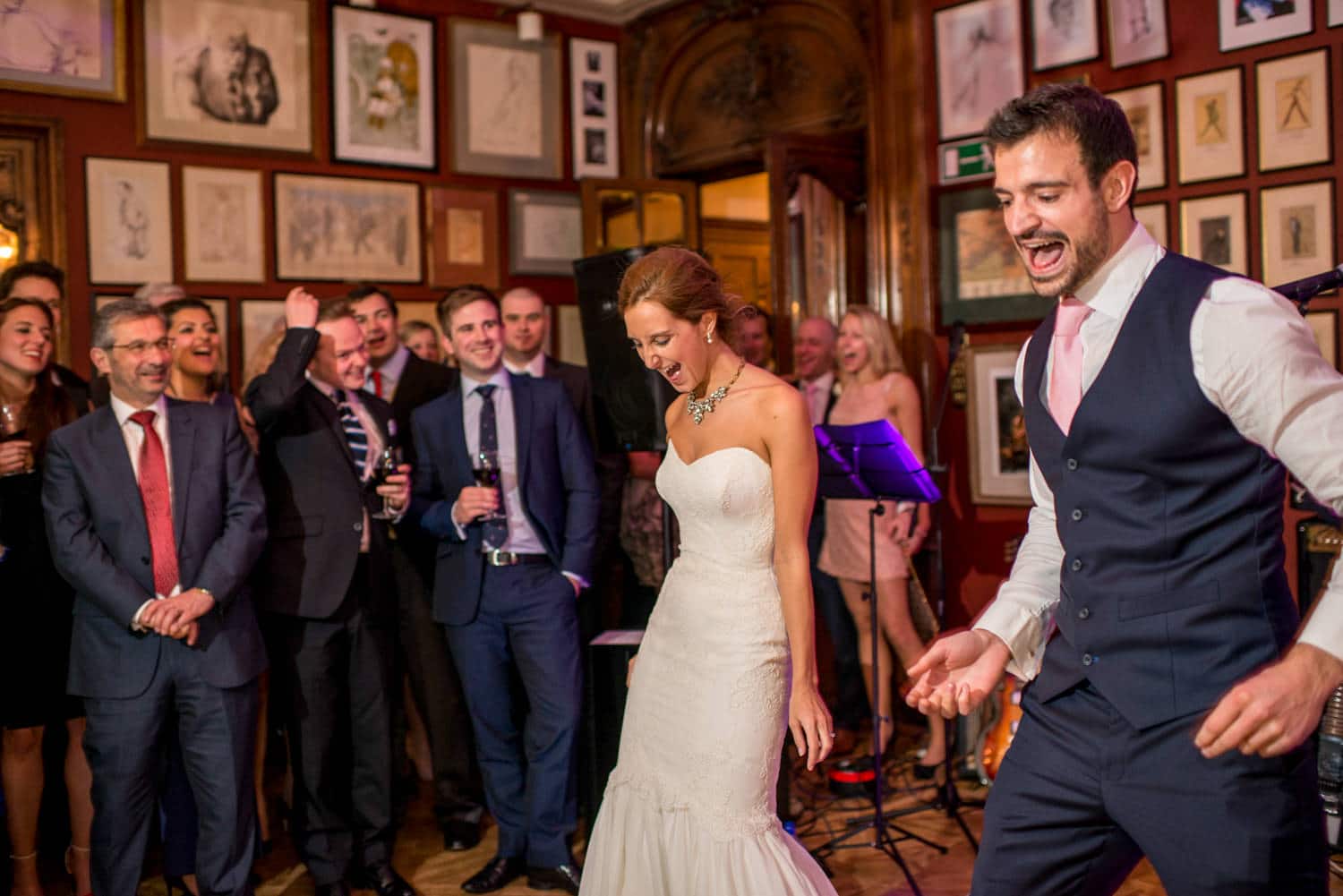 bride and groom dancing at The savile club wedding