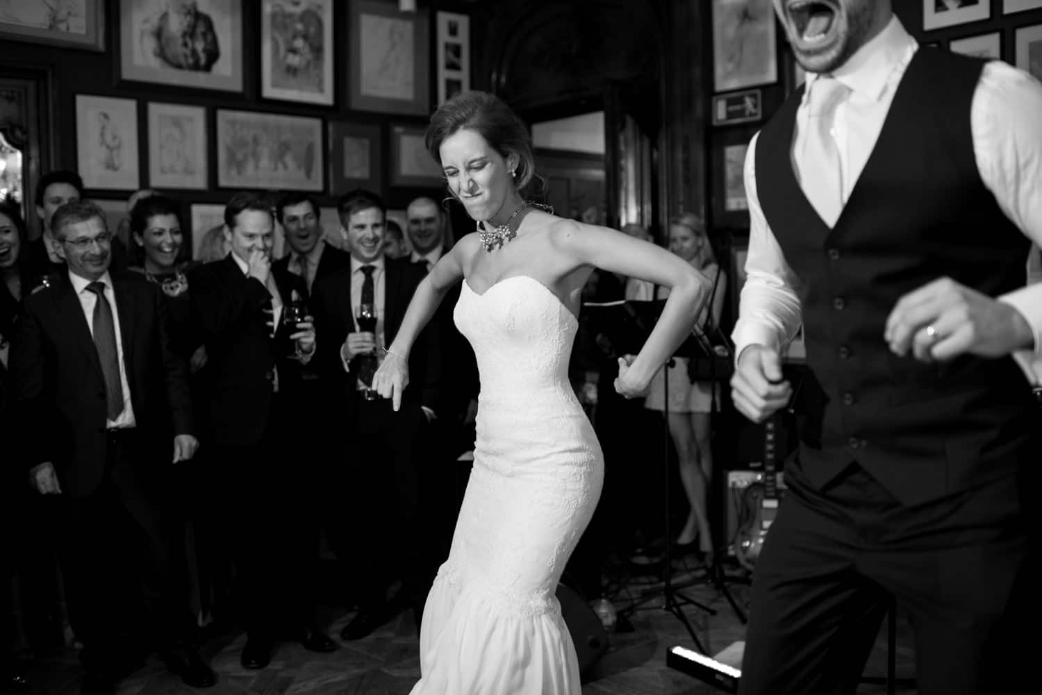 bride and groom dancing at The savile club wedding