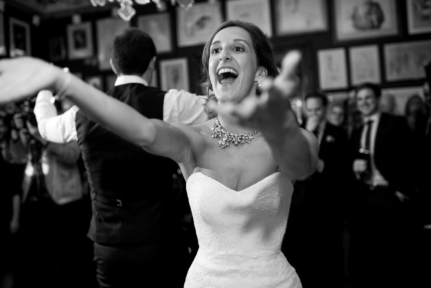 bride and groom dancing at The savile club wedding