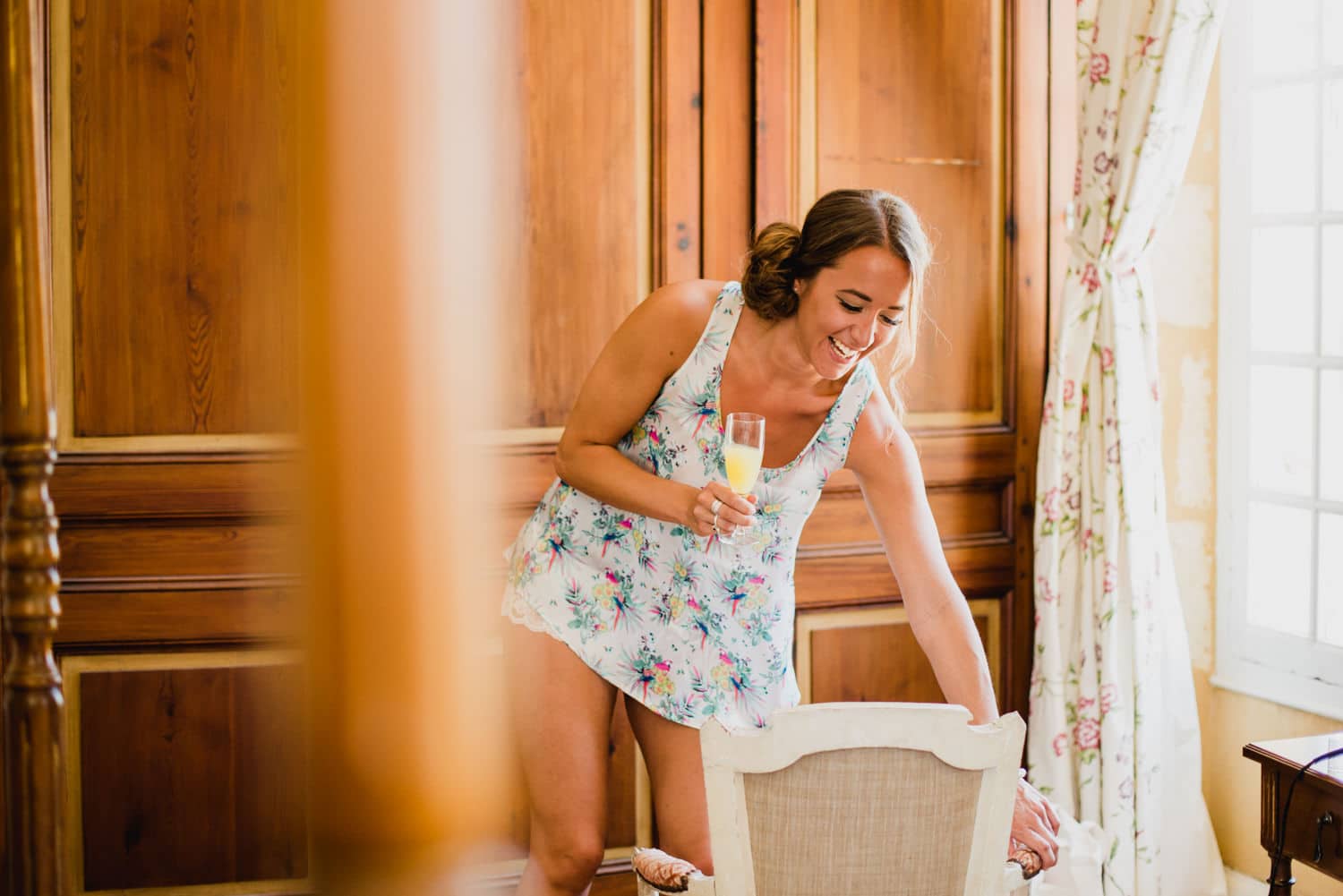 bridesmaid at Chateau de Lacoste wedding