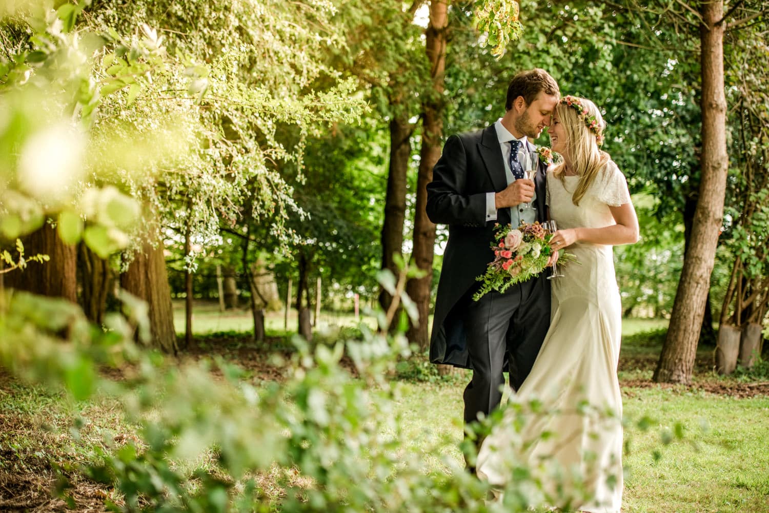 Dorset country wedding bride and groom portraits