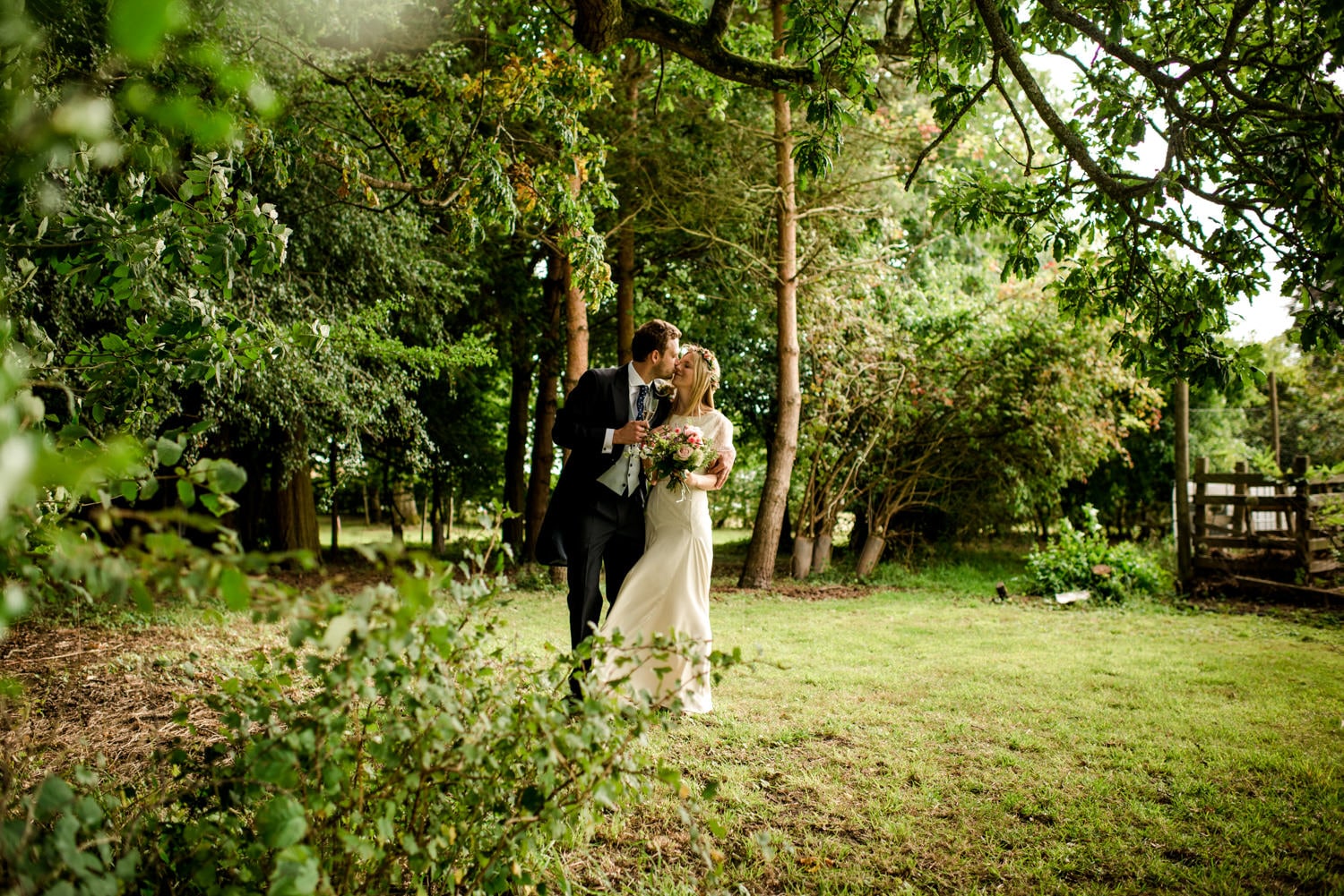 Dorset country wedding bride and groom portraits