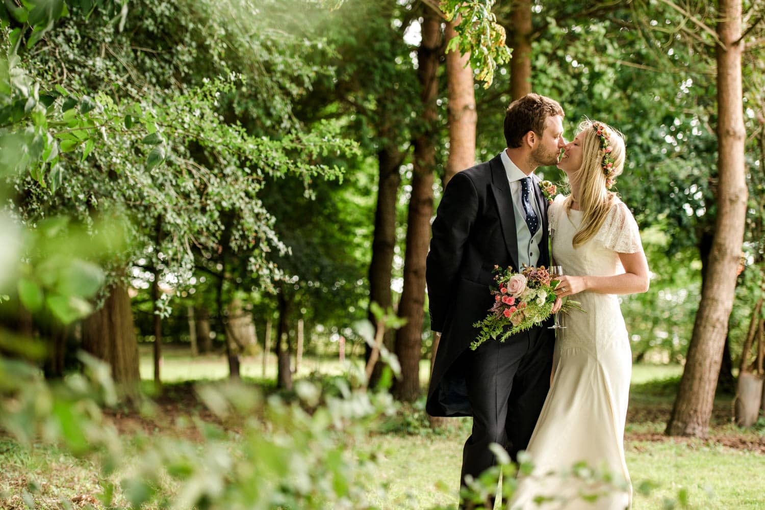 Dorset country wedding bride and groom portraits