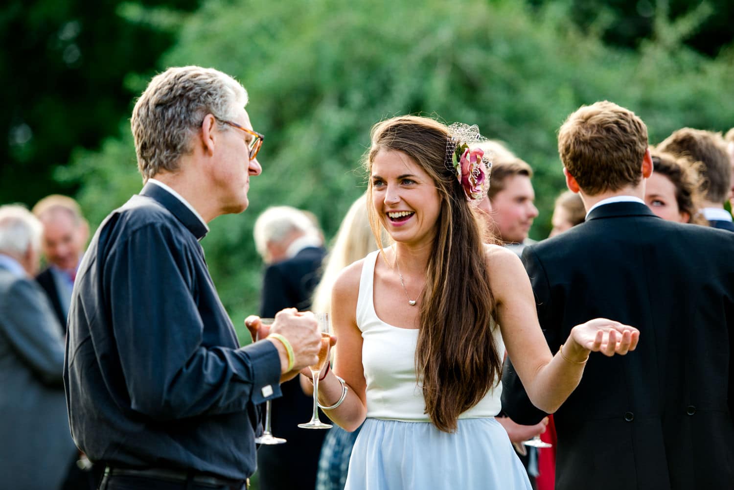 Dorset Country wedding guests enjoying reception