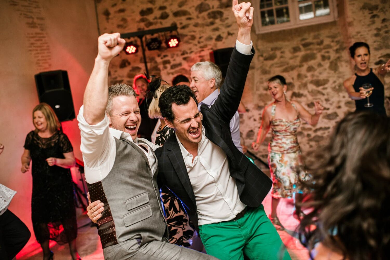 guests on dance-floor at wedding