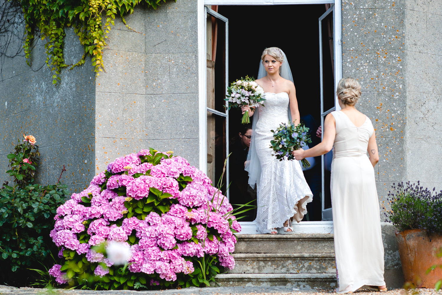 Bridal preparations at Pennard House Somerset