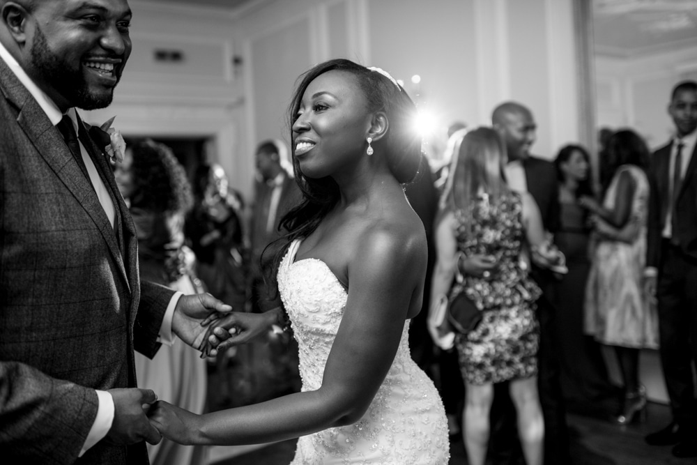 bride on dance floor at High Elms Manor Wedding