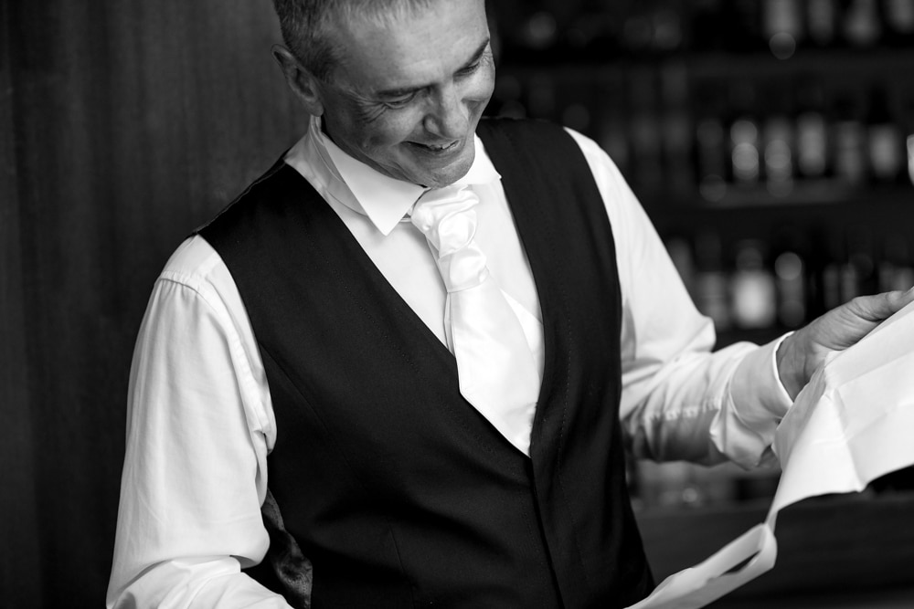 father of the bride giving his wedding speech at Bluebells restaurant wedding