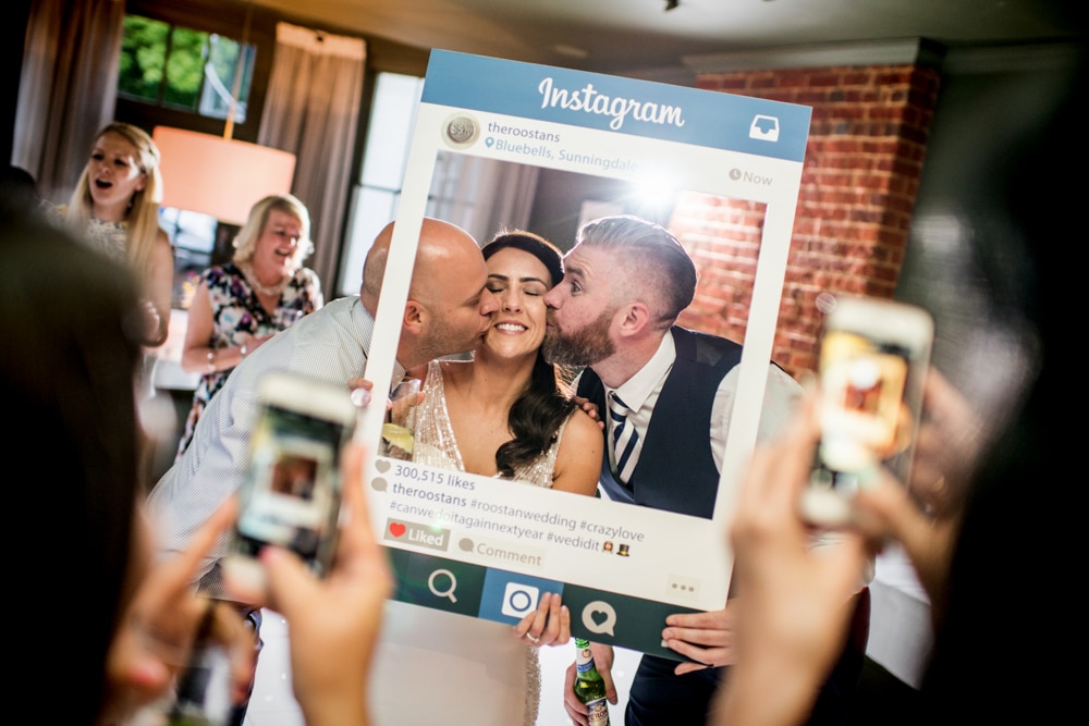 Instagram frame prop for wedding