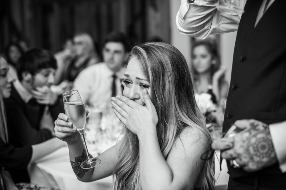 emotional guest at wedding