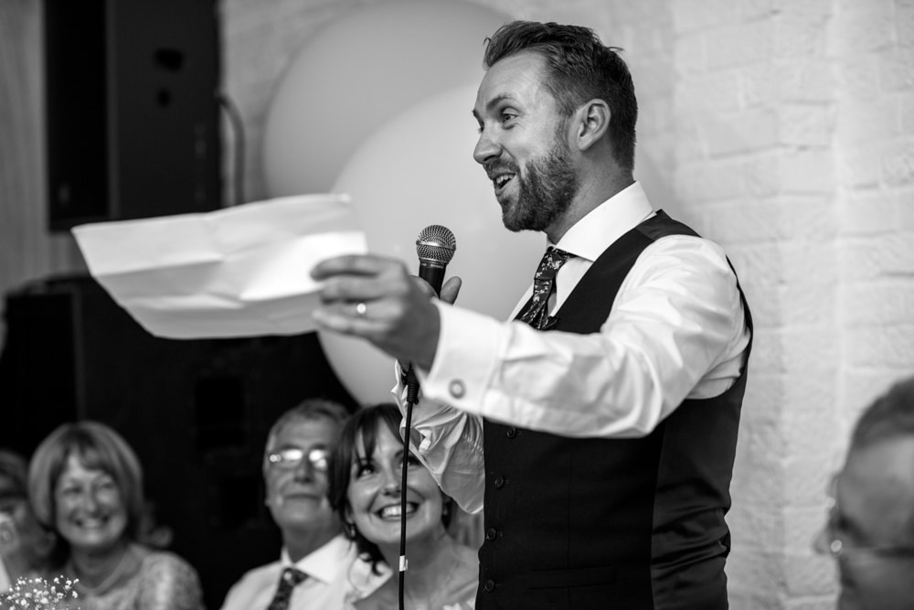 grooms speech at London Fields Brewery wedding