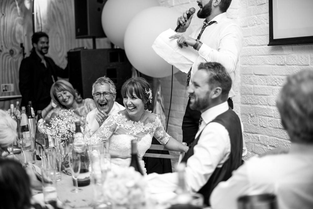 bestmans speech at London Fields Brewery wedding