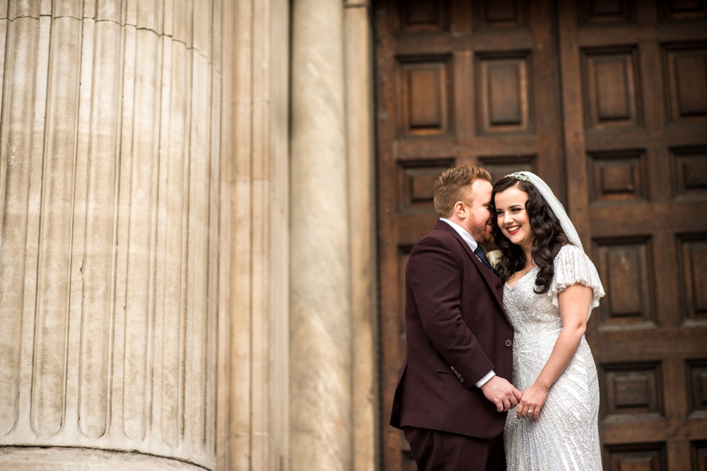 Couple portraits outside St Pauls