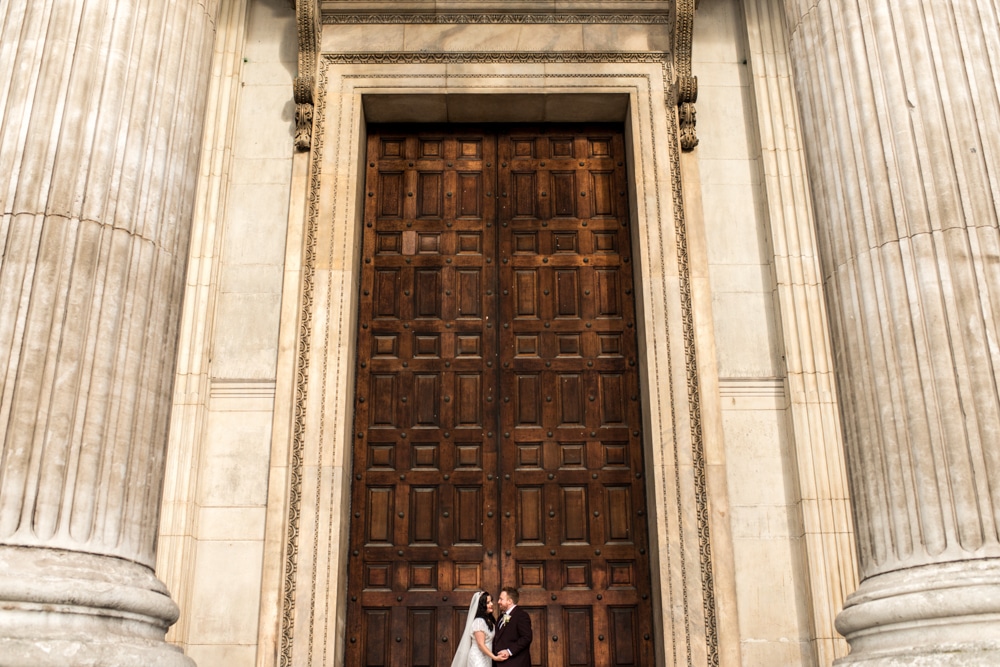 Couple portraits outside St Pauls