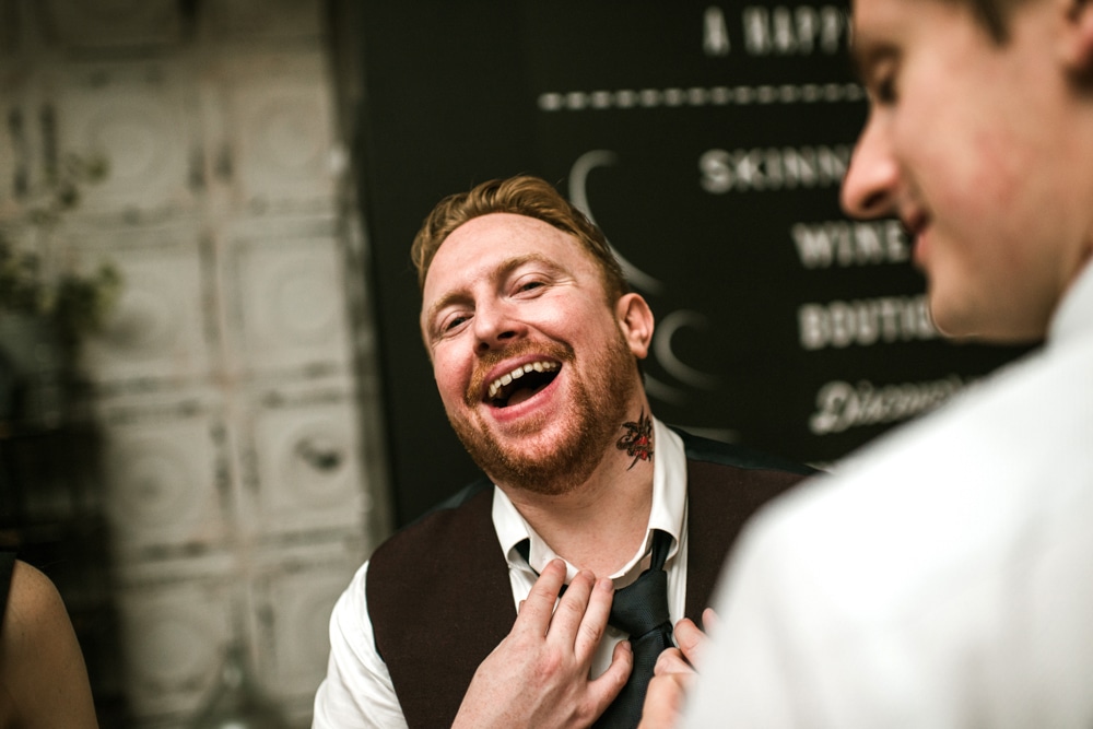 Groom with fake tattoo