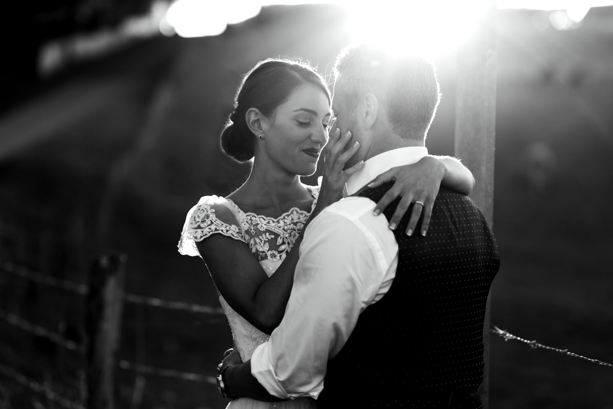 Bride and groom portrait in france