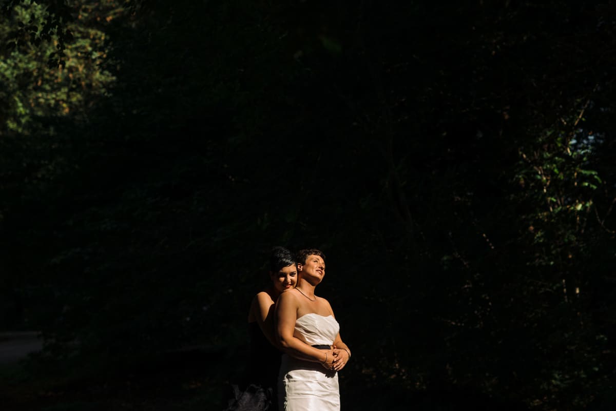 Portrait of two brides