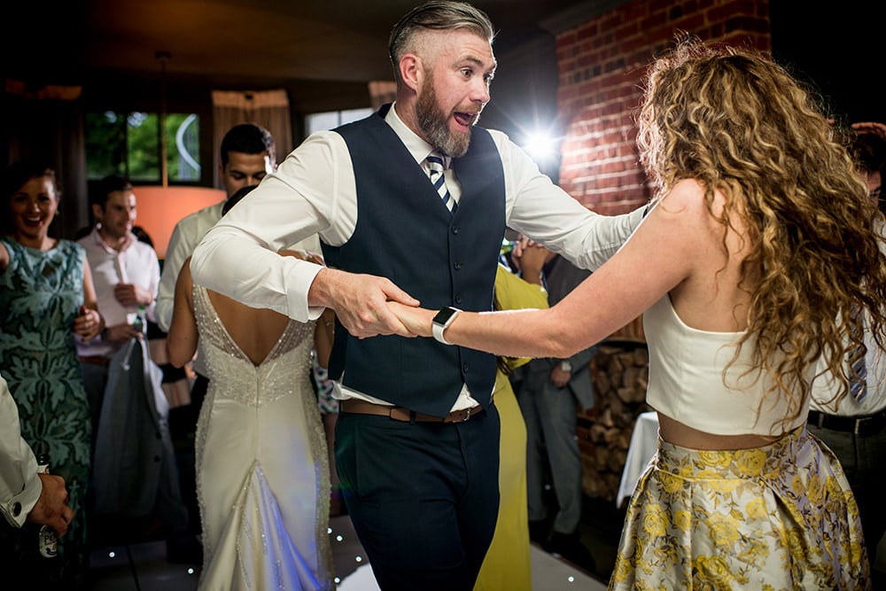 guests dancing at wedding