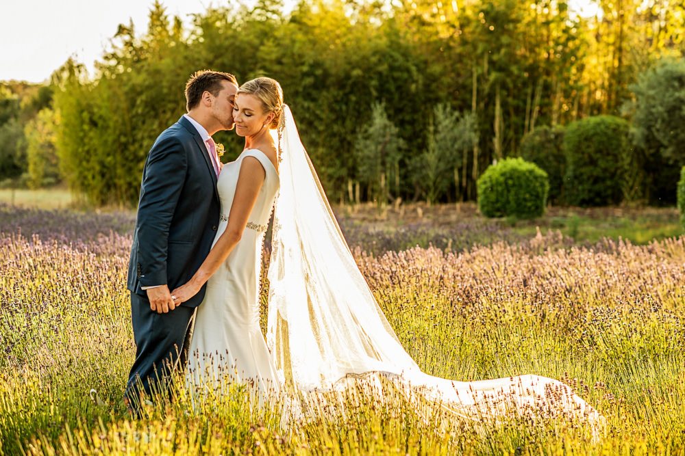 Le Mas de La Rose wedding portraits in lavender field