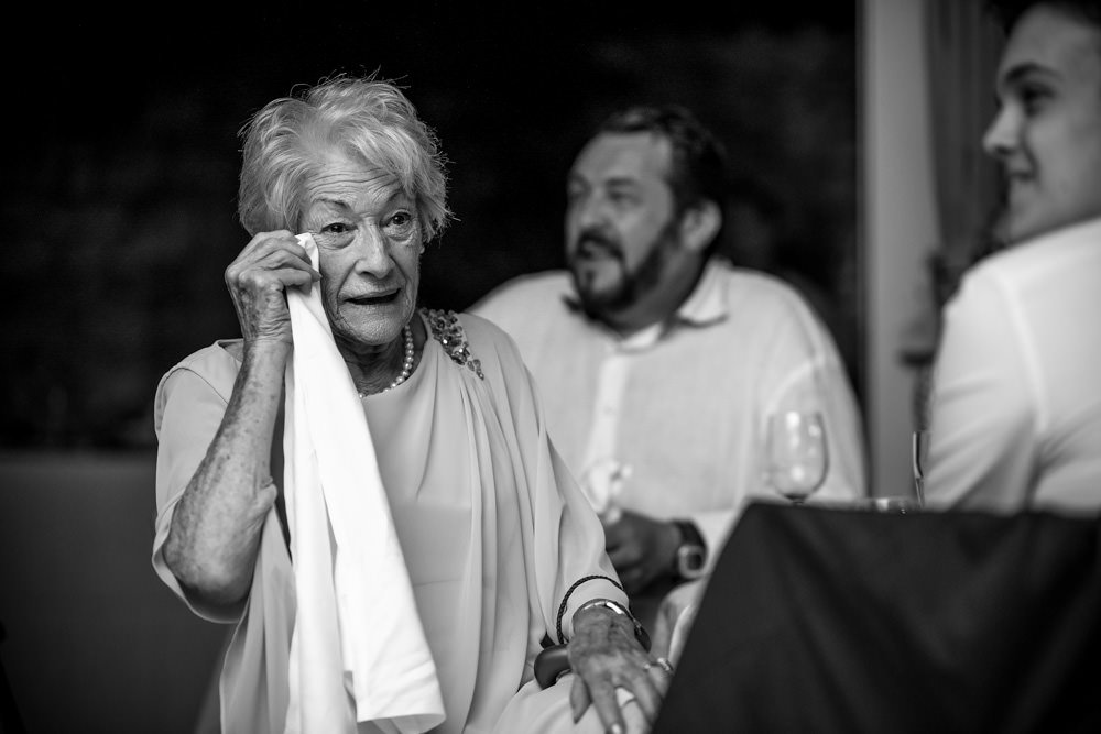 grandma at wedding with tears in her eyes