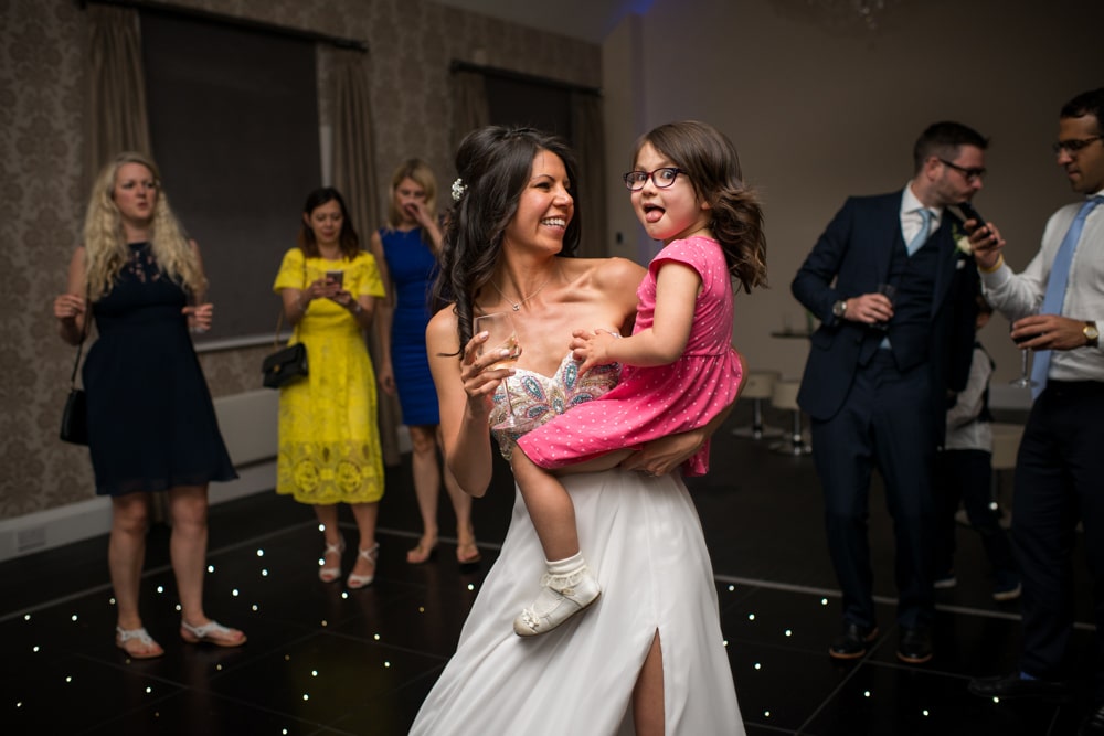 bride dancing with daughter