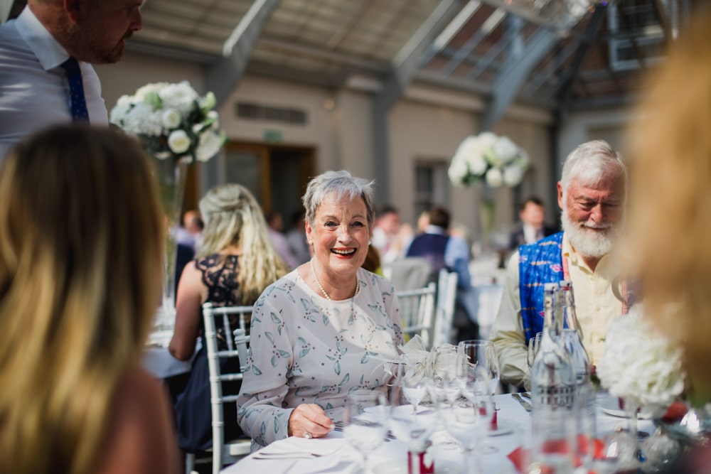 guets at table during wedding breakfast at Botleys Mansion