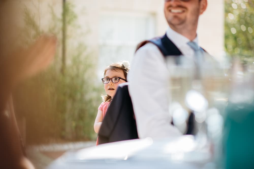 flower girl listening to speeches