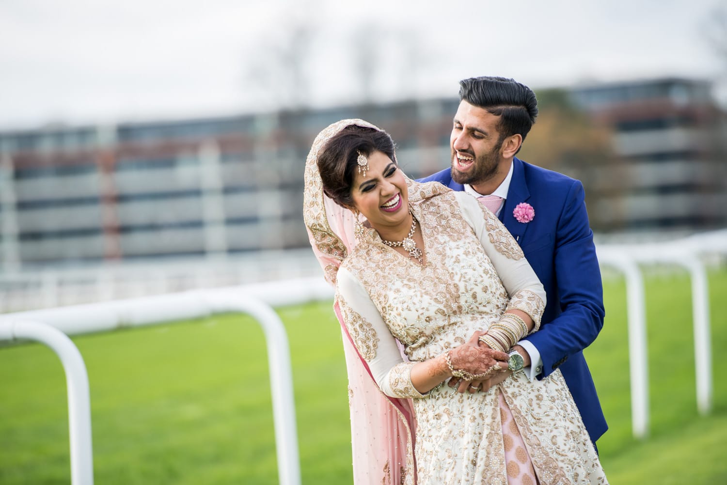 Newbury Racecourse Walima couple portaits