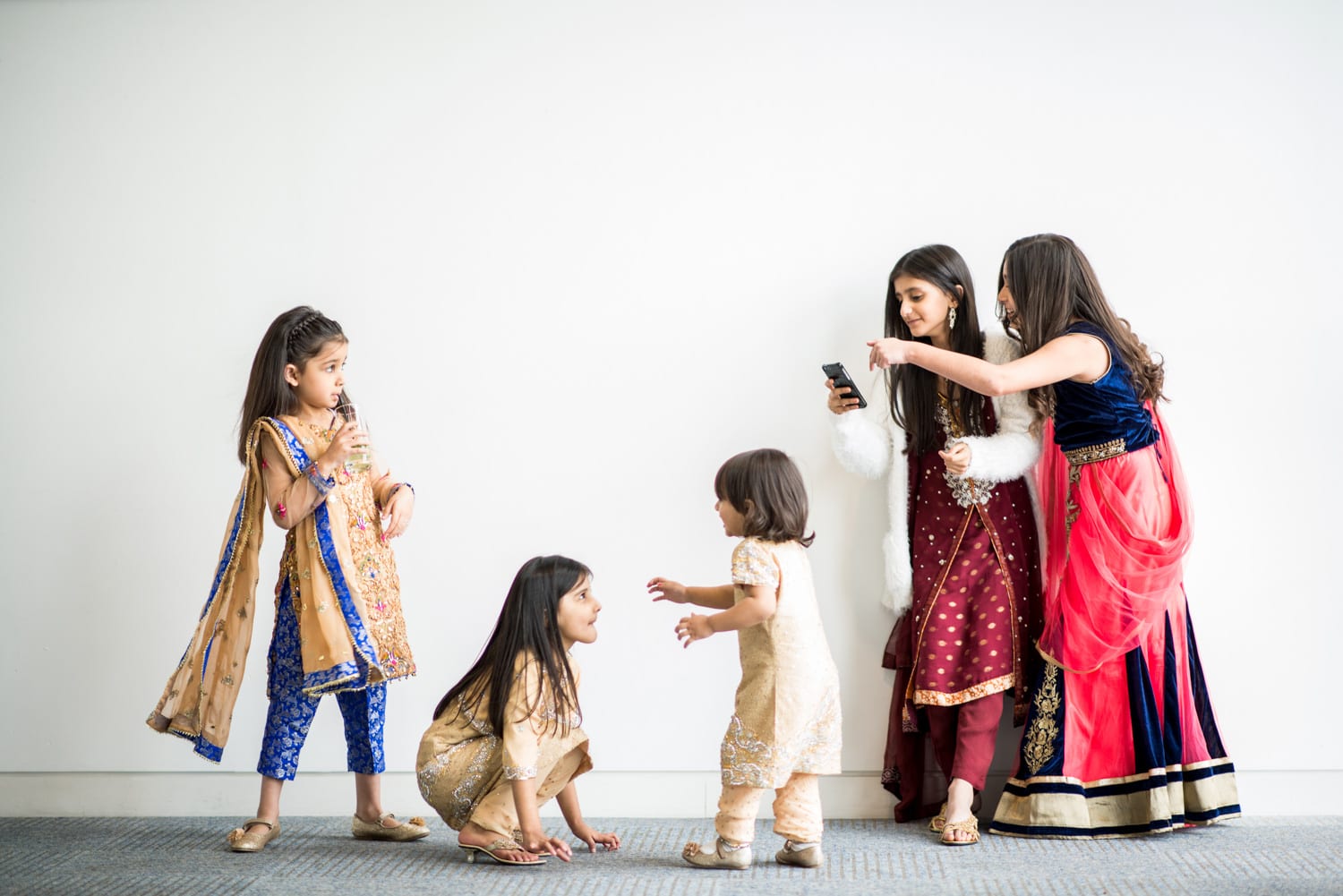 kids dressed for Indian wedding