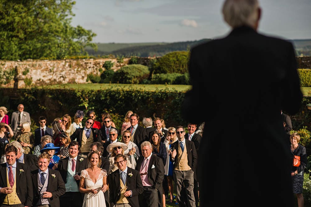 wedding speeches in the gardens of Hatch House