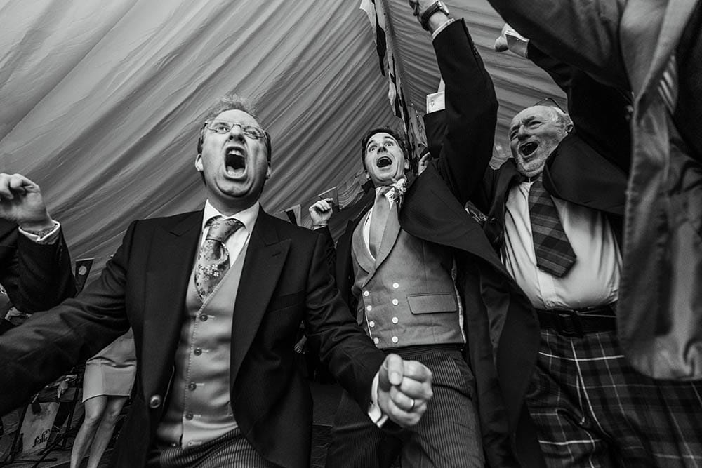 guests dancing at wedding