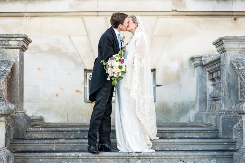 couple portraits at wedding ceremony at Bryanston School wedding