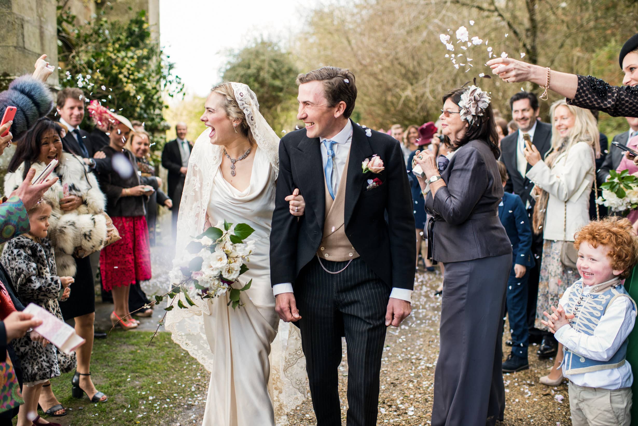 Bryanston School Wedding Featuring a Pink Onesie & Vintage Mantilla Veil