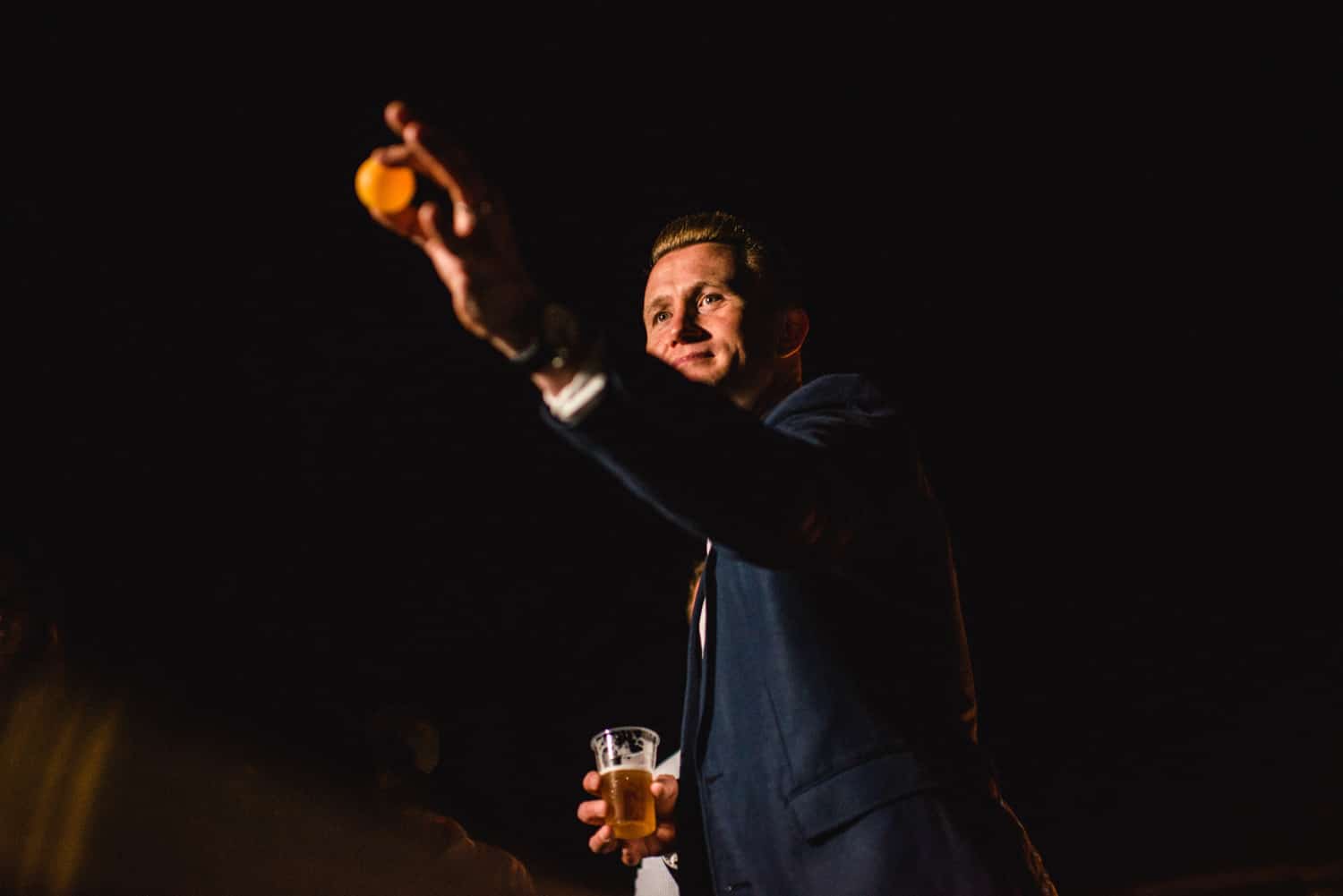 beer pong at wedding