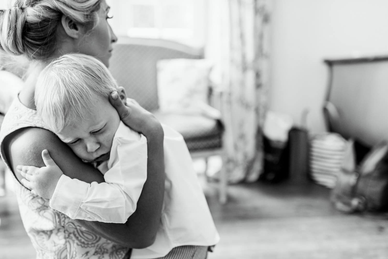 page boy hugging bride