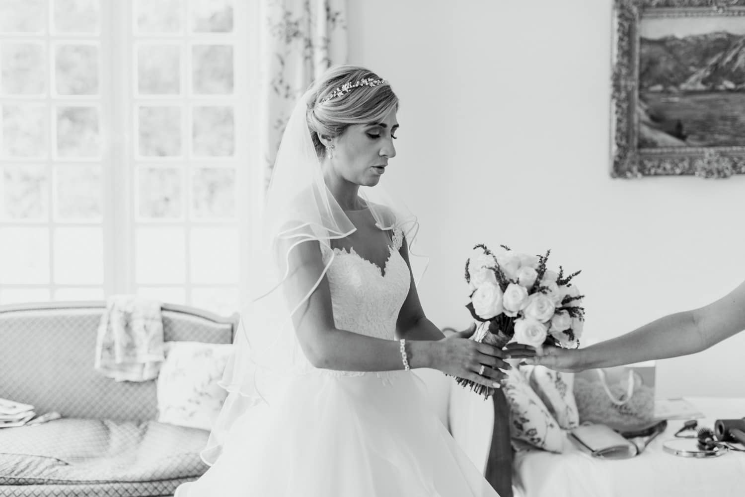 nervous bride at Chateau de Lacoste France