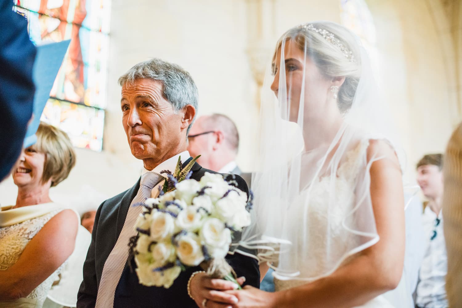 wedding ceremony in chapel at Chateau de Lacoste France