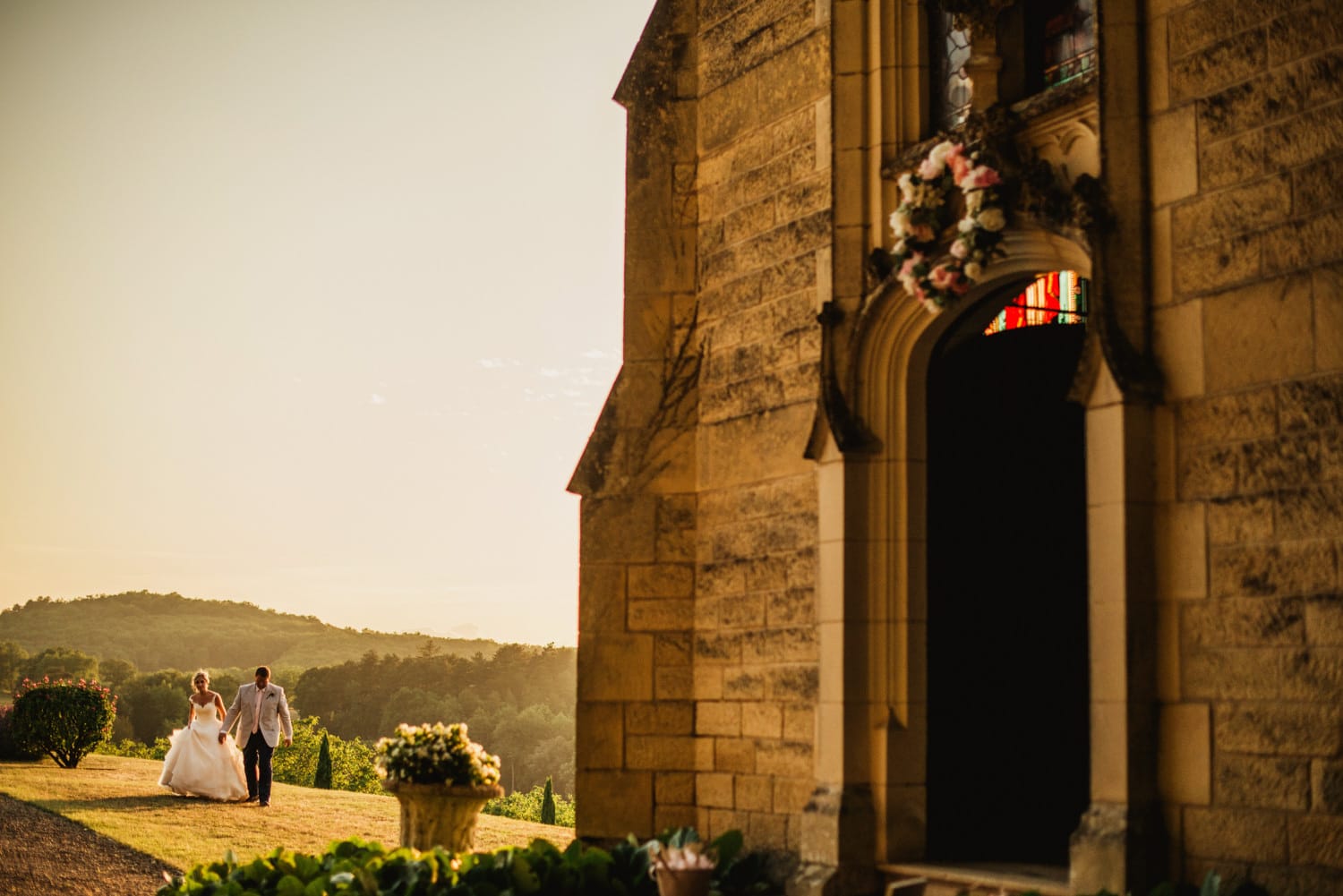 wedding portraits at Chateau de Lacoste