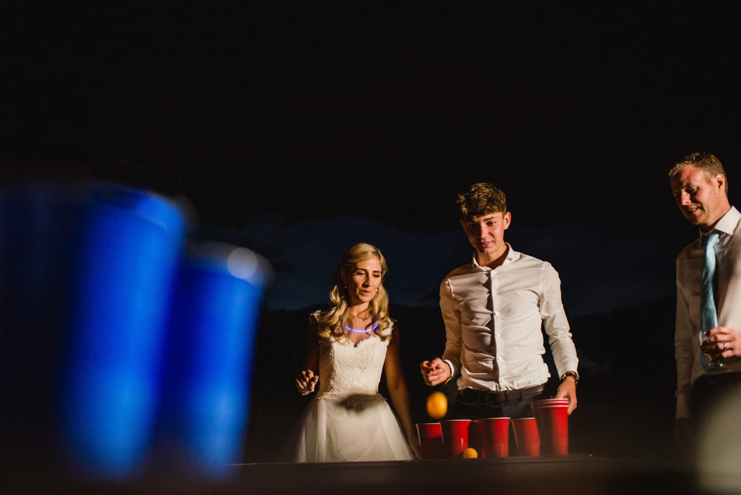 beer pong at wedding