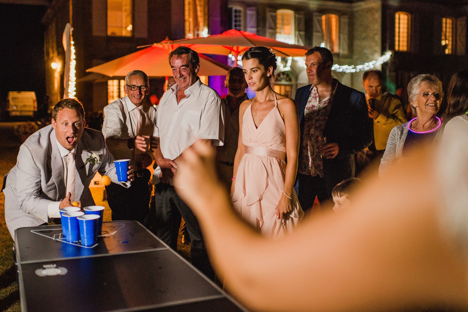 beer pong at wedding