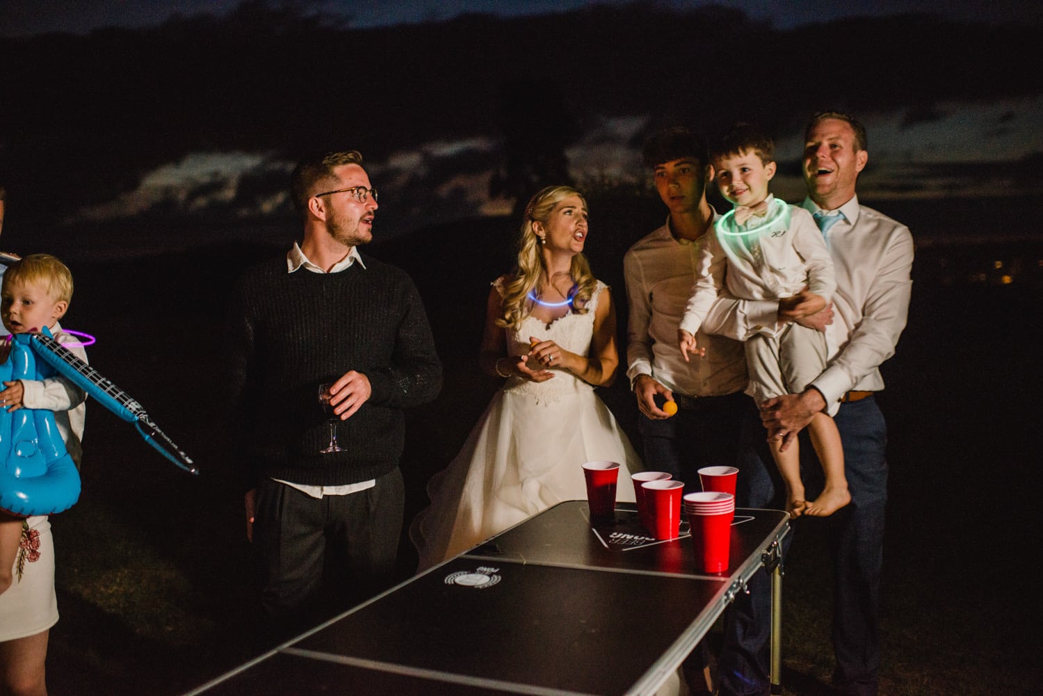 beer pong at wedding