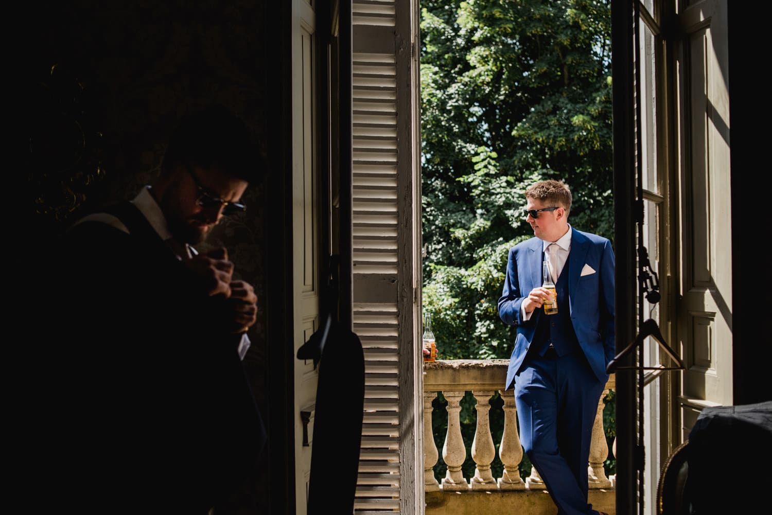 groom preparations at chateau la Durantie