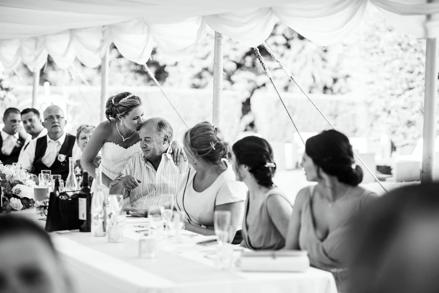 wedding speeches in Marquee at Chateau la Durantie