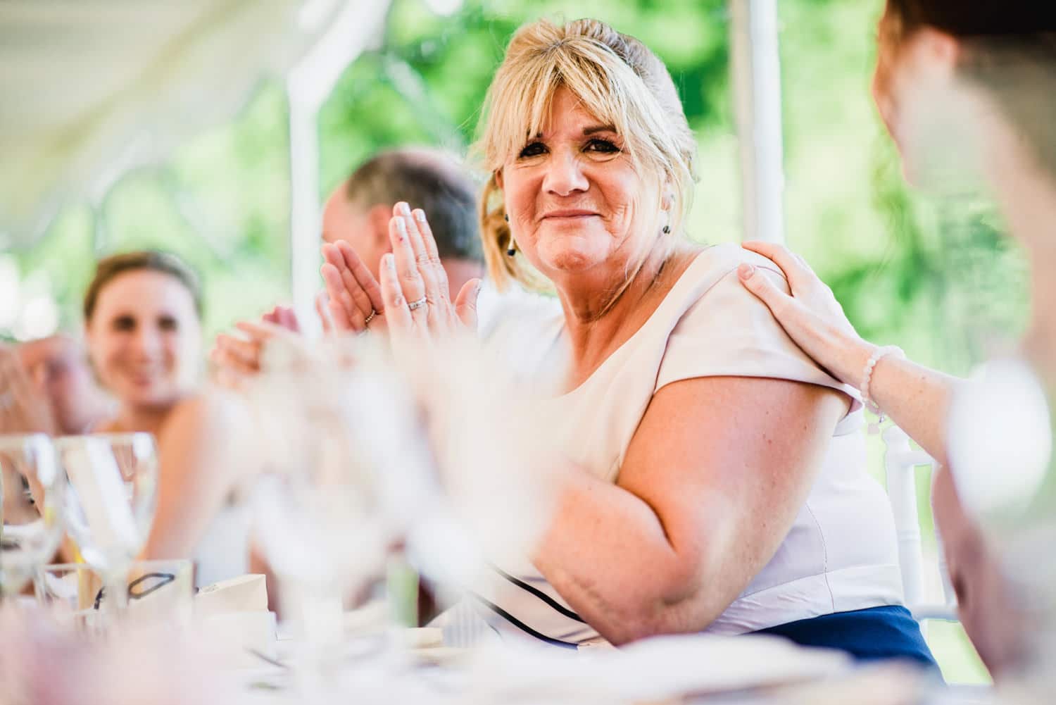 wedding speeches in Marquee at Chateau la Durantie