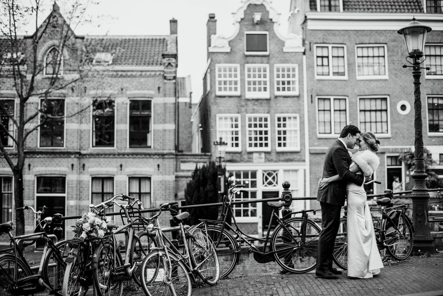 wedding portraits outside Pulitzer Hotel Amsterdam
