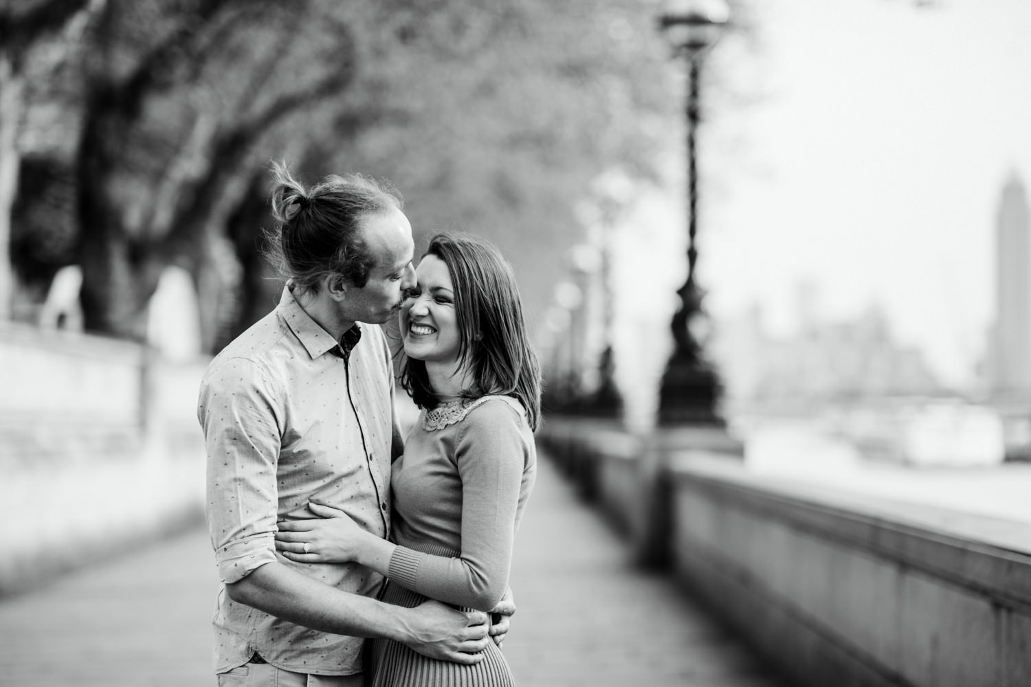 London Engagement Photography - Couple along Southbank